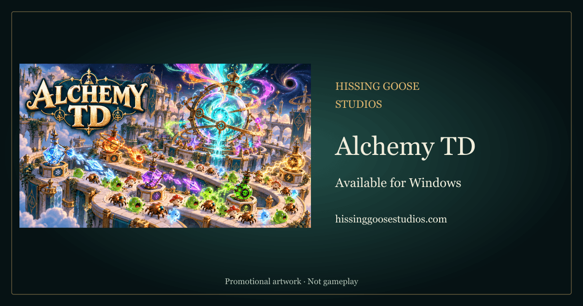 Alchemy TD link card promotional graphic